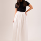 Elsa Pleated Maxi Skirt In White