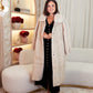 Love Laura Longline Faux Fur Coat In Beige