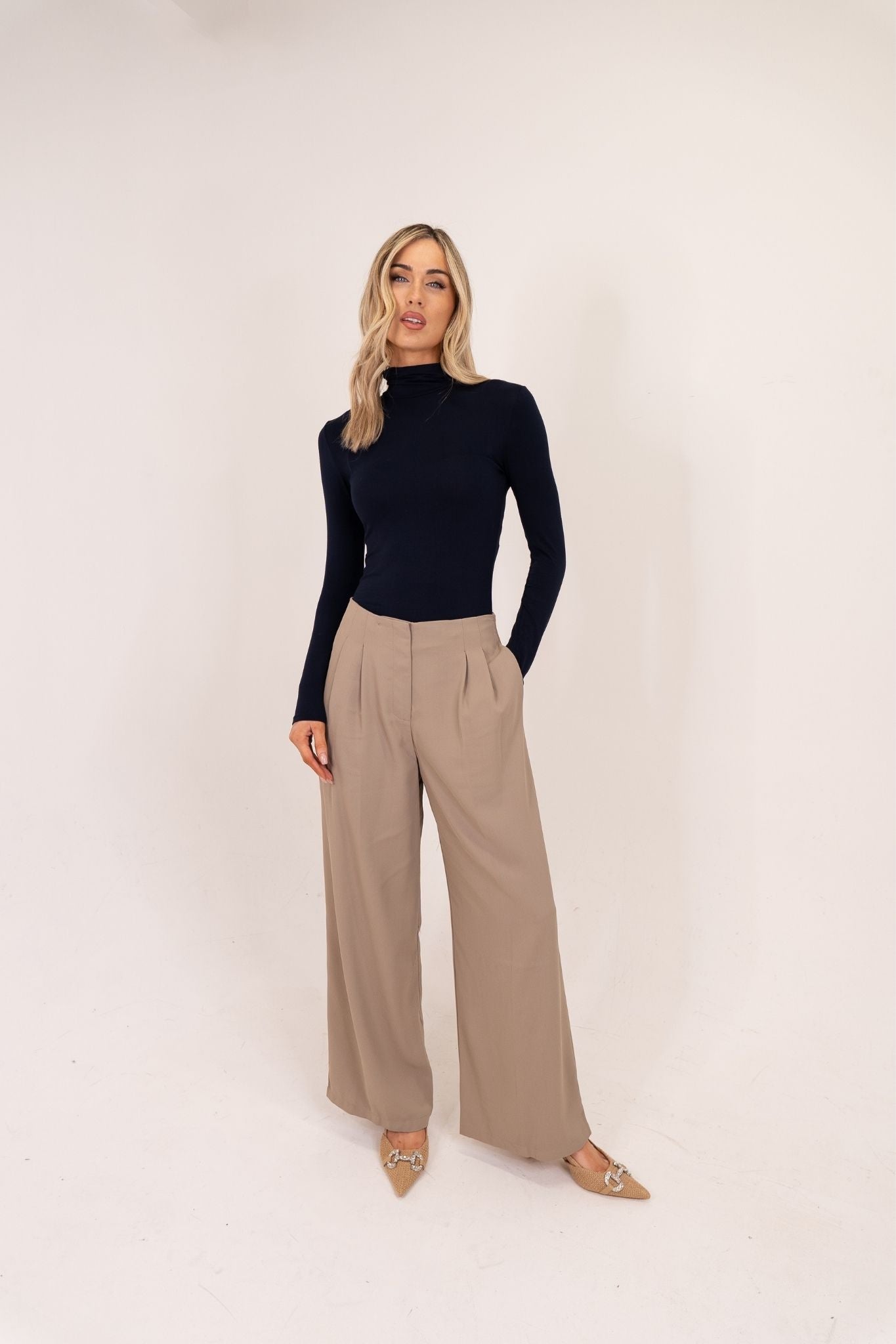 Erica Turtleneck Top In Navy