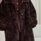 Love Laura Longline Faux Fur Coat In Chocolate