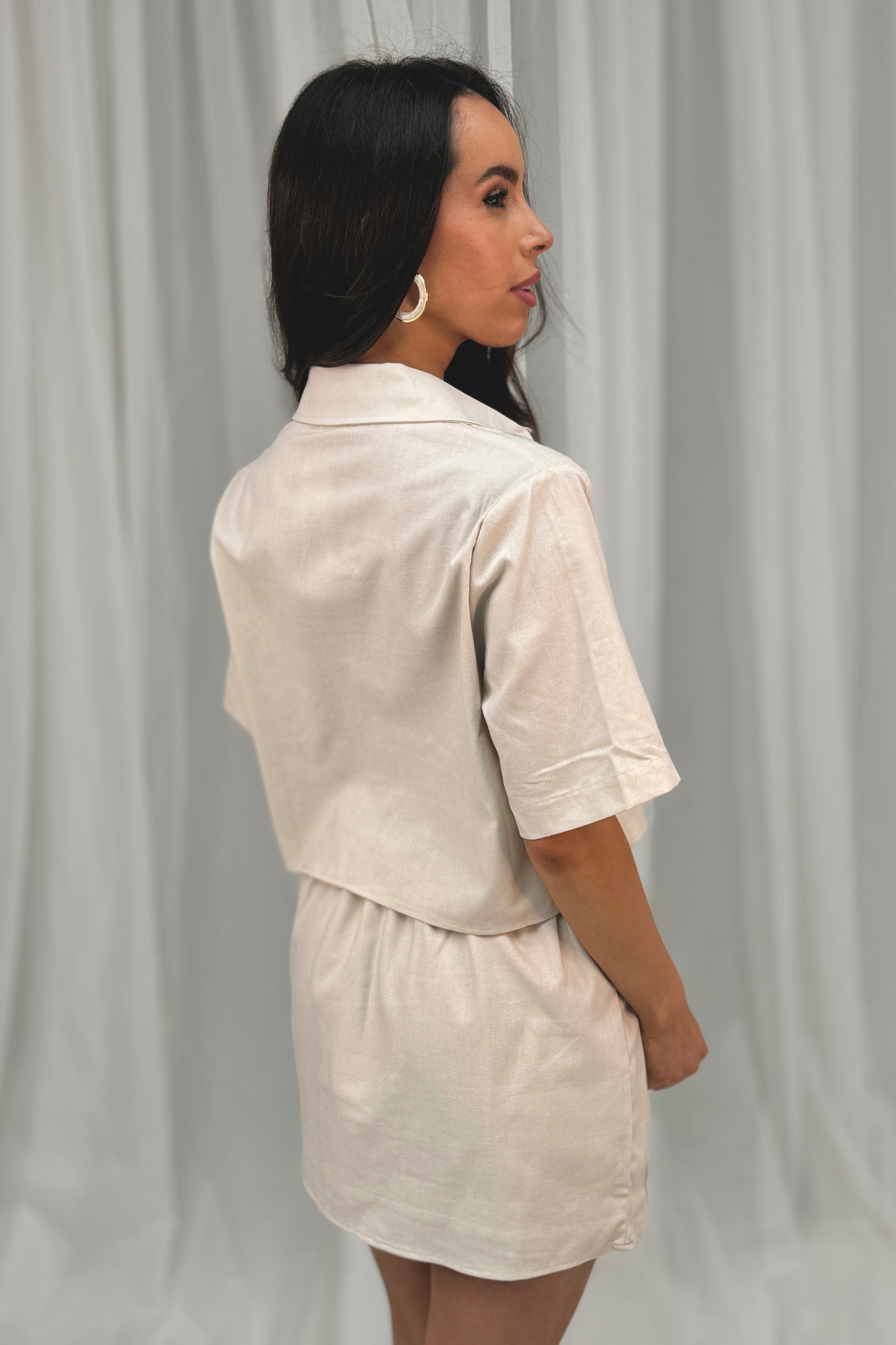 Polly Green Embroidered Shirt In Neutral