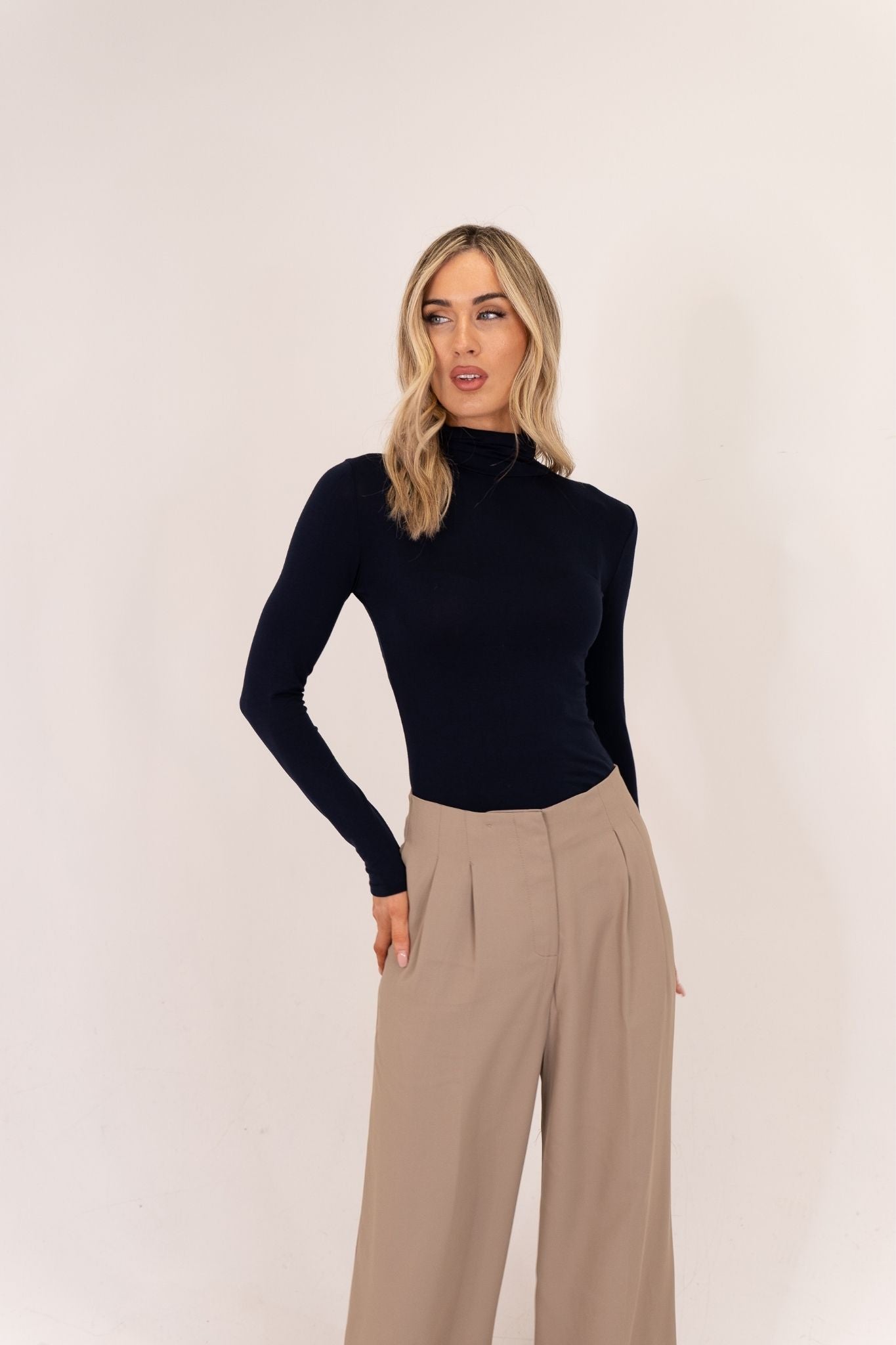 Erica Turtleneck Top In Navy