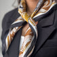 Orla Multi Print Neck Scarf In Taupe