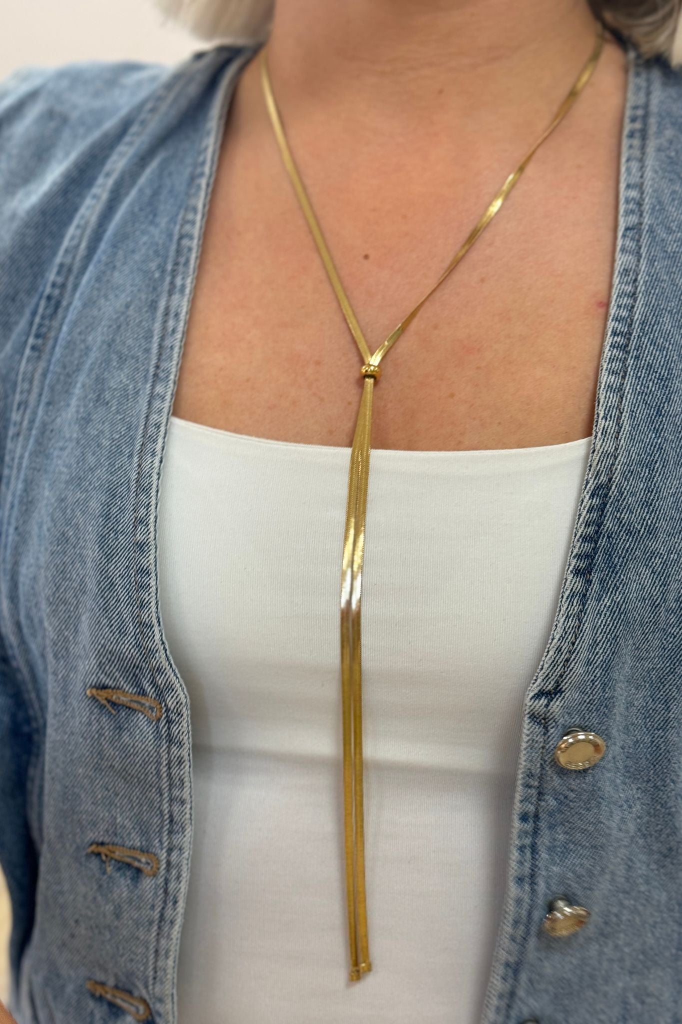 Cameron Longline Necklace In Gold