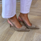 Cathy Faux Suede Slingback In Beige
