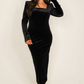Love Laura Velvet Dress In Black