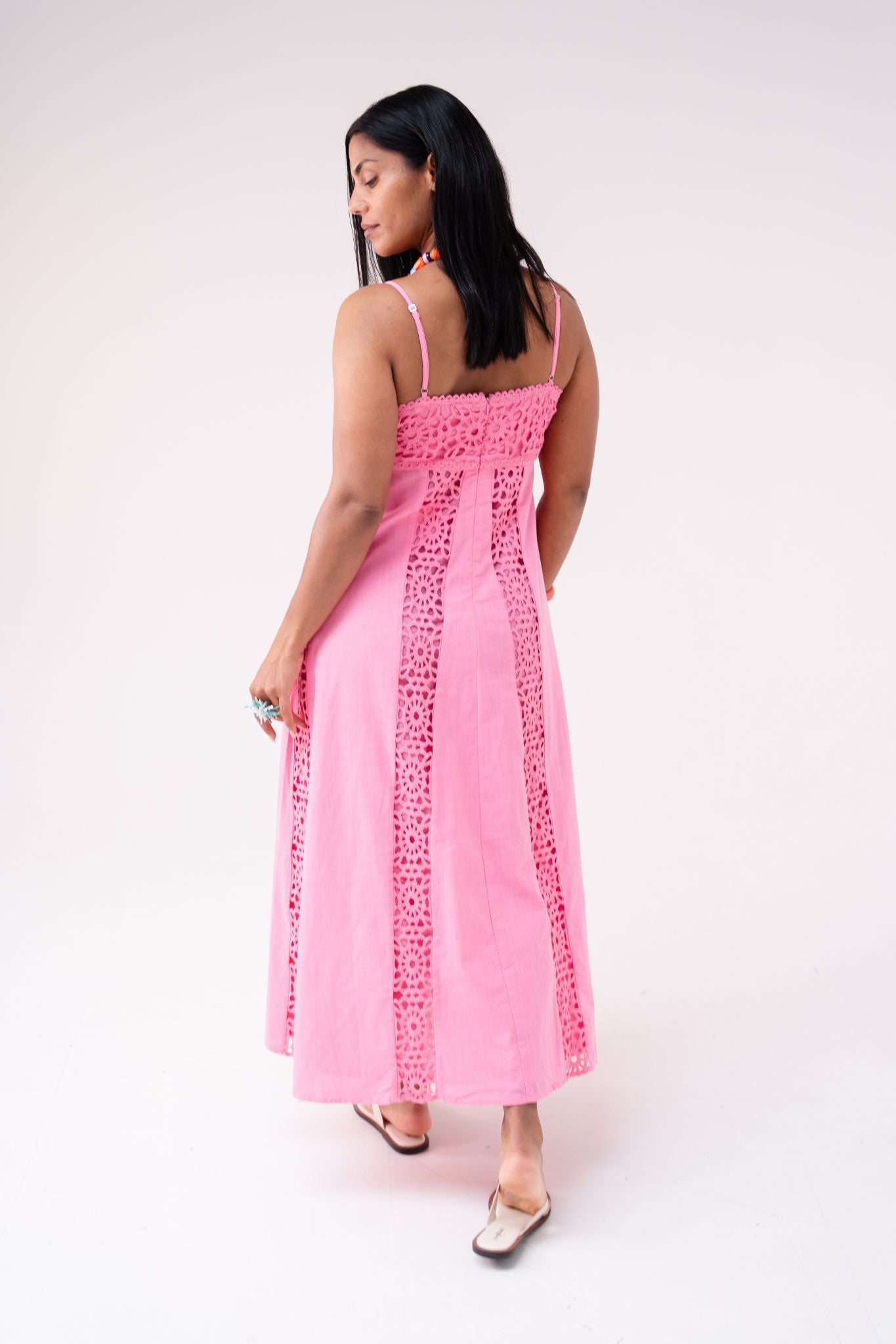 Love Laura Crochet Maxi Dress In Pink