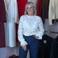 Kendra Floral Lace Top In Cream