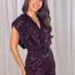 Eva Sequin Jumpsuit In Plum