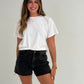 Cindy Diamante Shorts In Black Wash