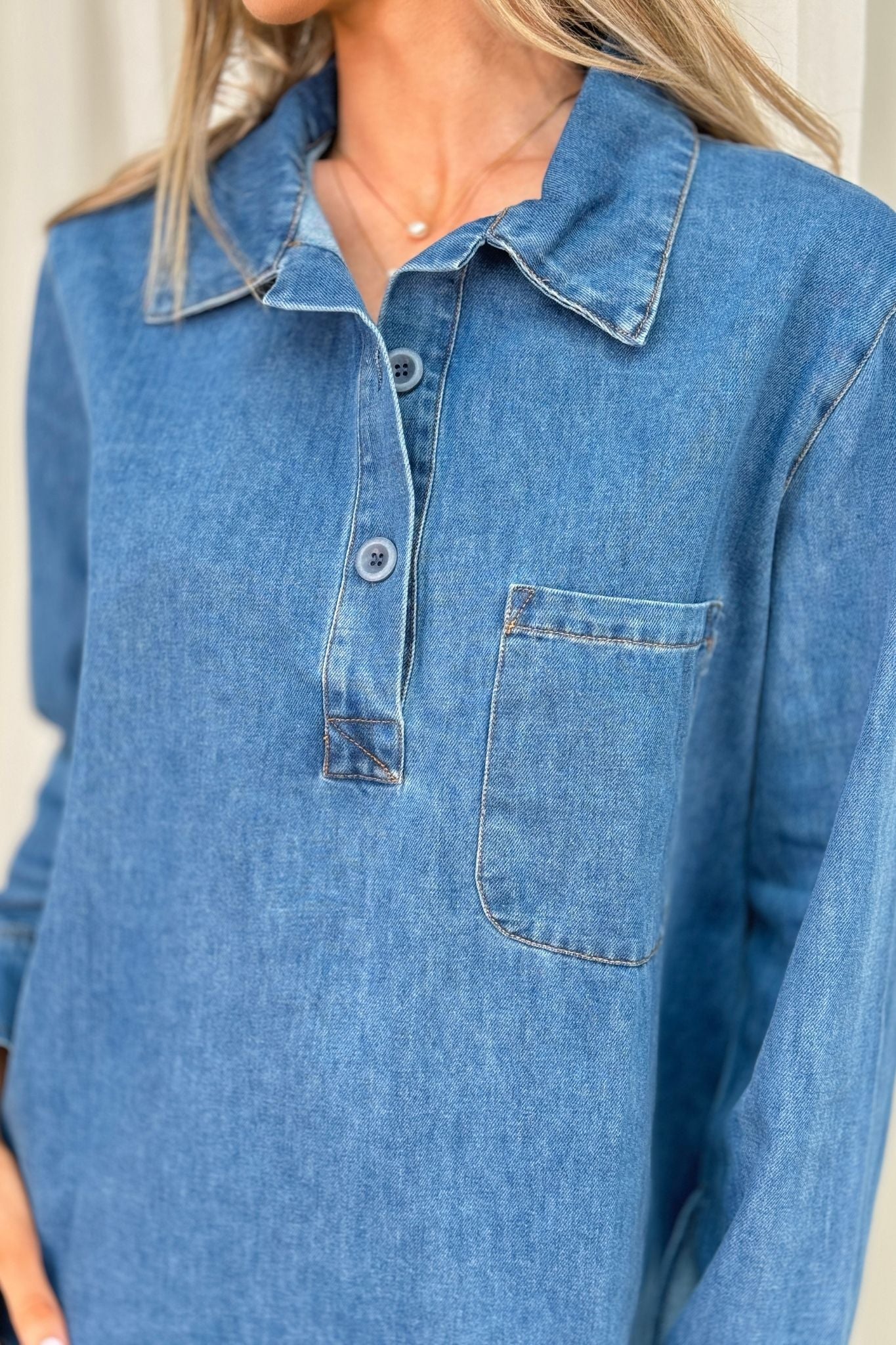 Jane Denim Shirt In Mid Wash