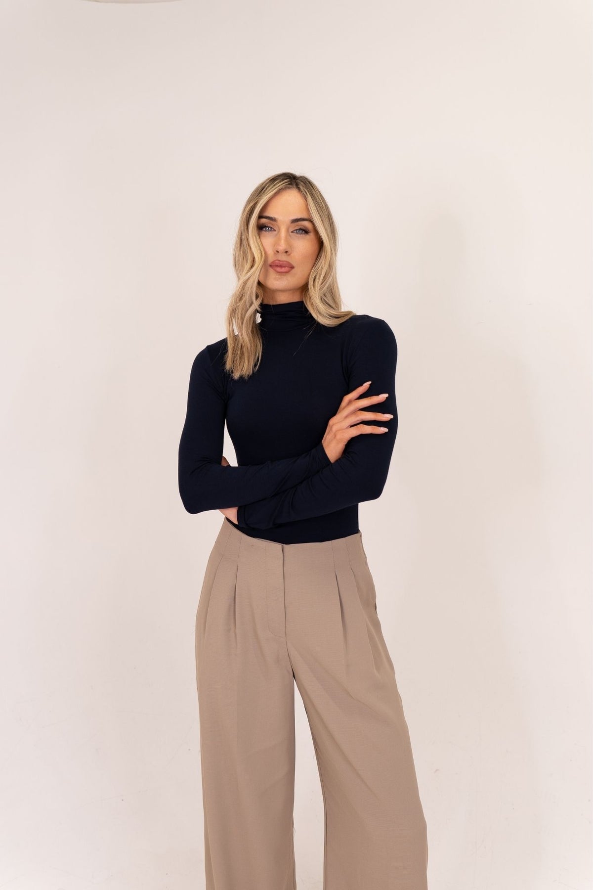 Erica Turtleneck Top In Navy