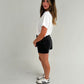 Cindy Diamante Shorts In Black Wash