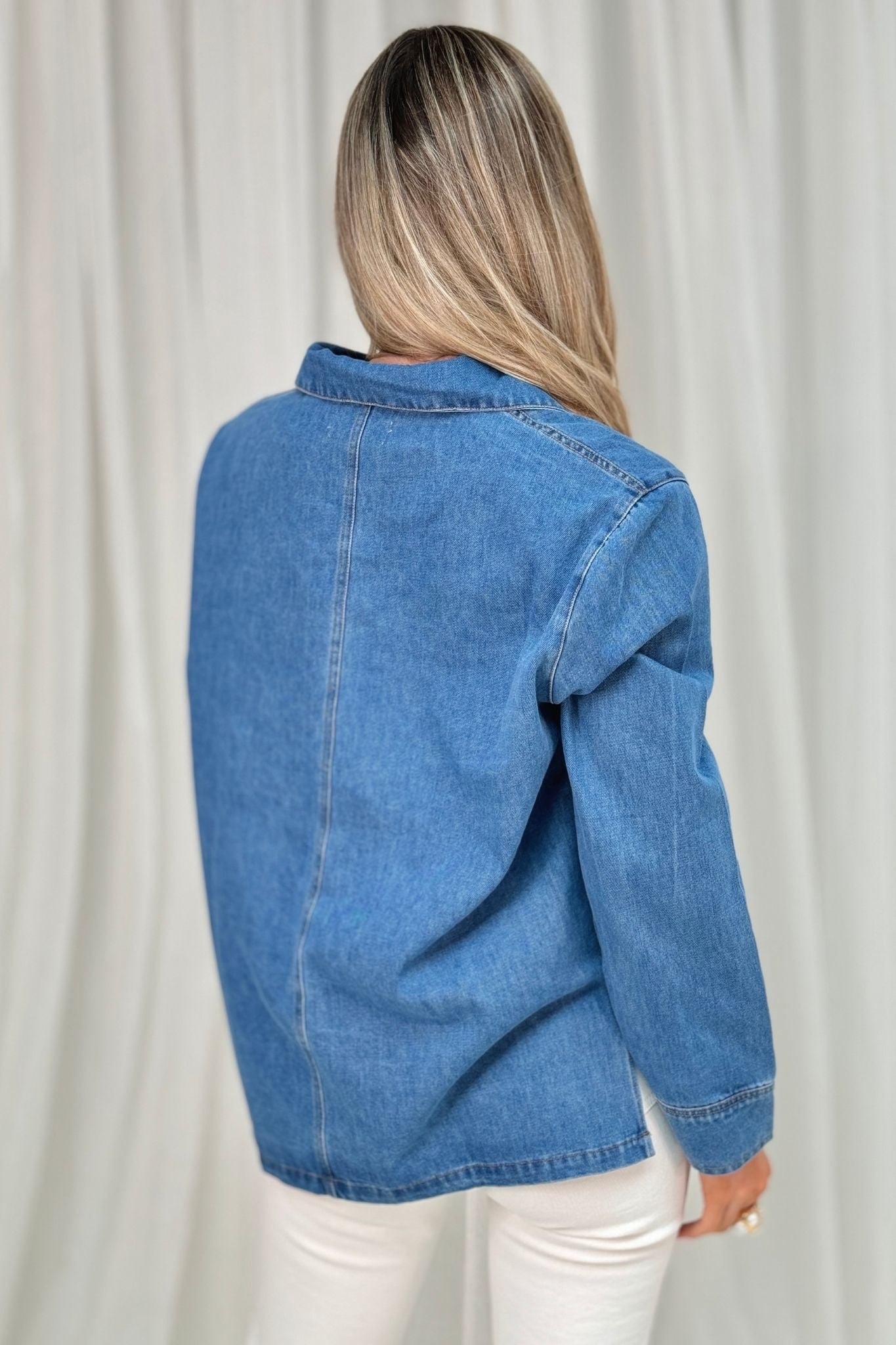 Jane Denim Shirt In Mid Wash