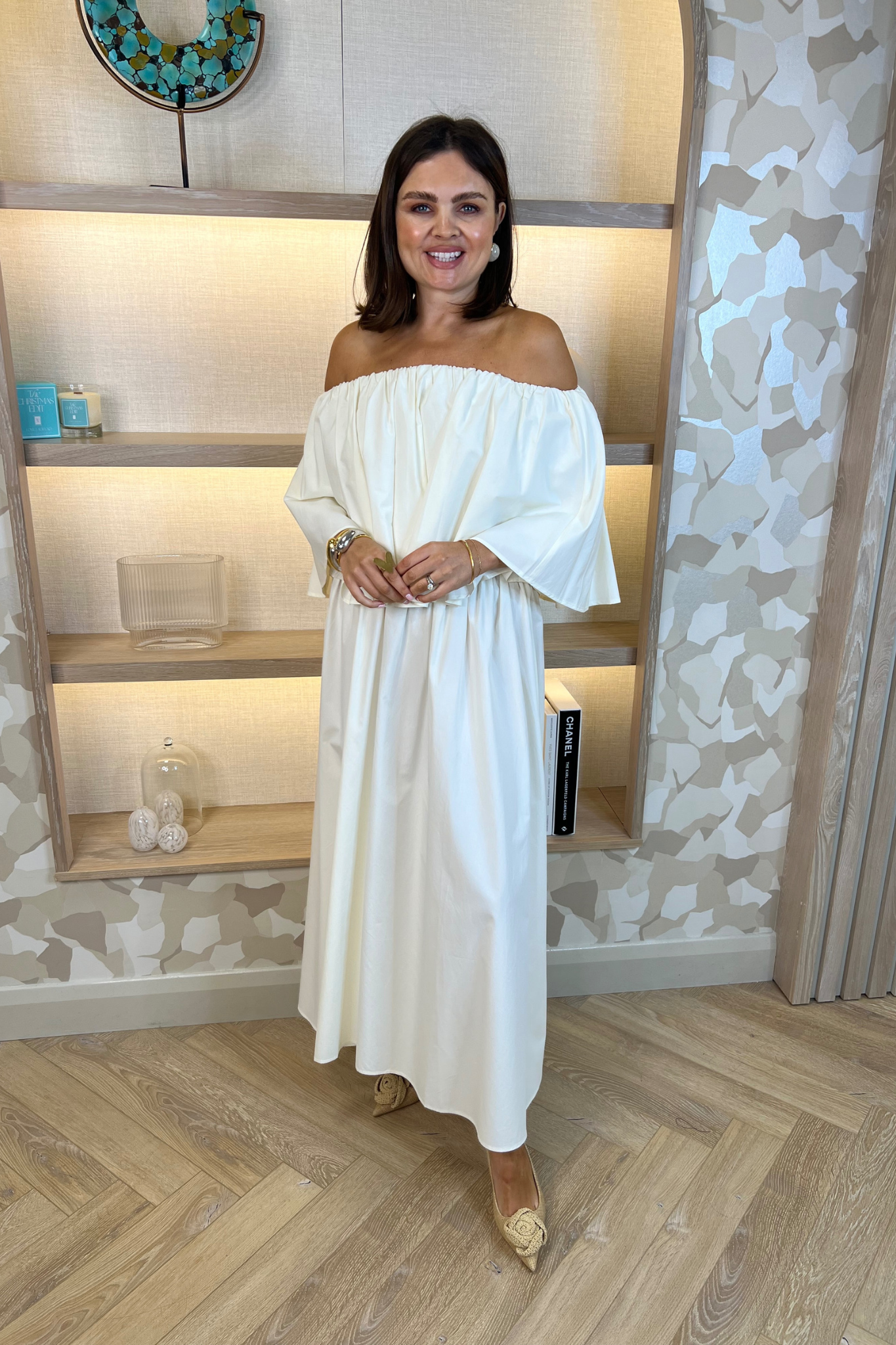 Jasmine Off Shoulder Top In Cream