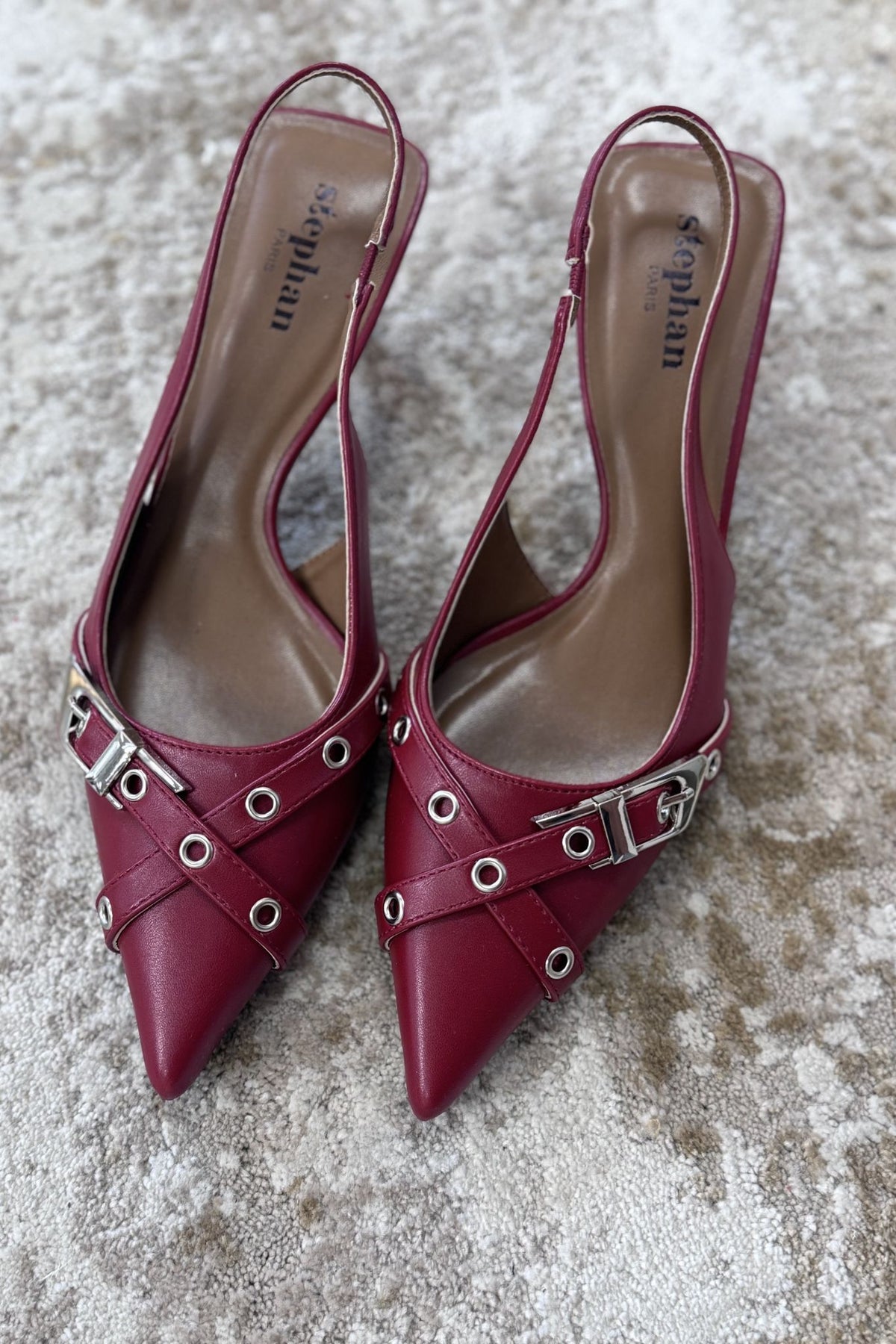 Sadie Buckle Slingback In Red