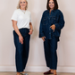 Love Laura Pinstripe Barrell Jeans In Indigo
