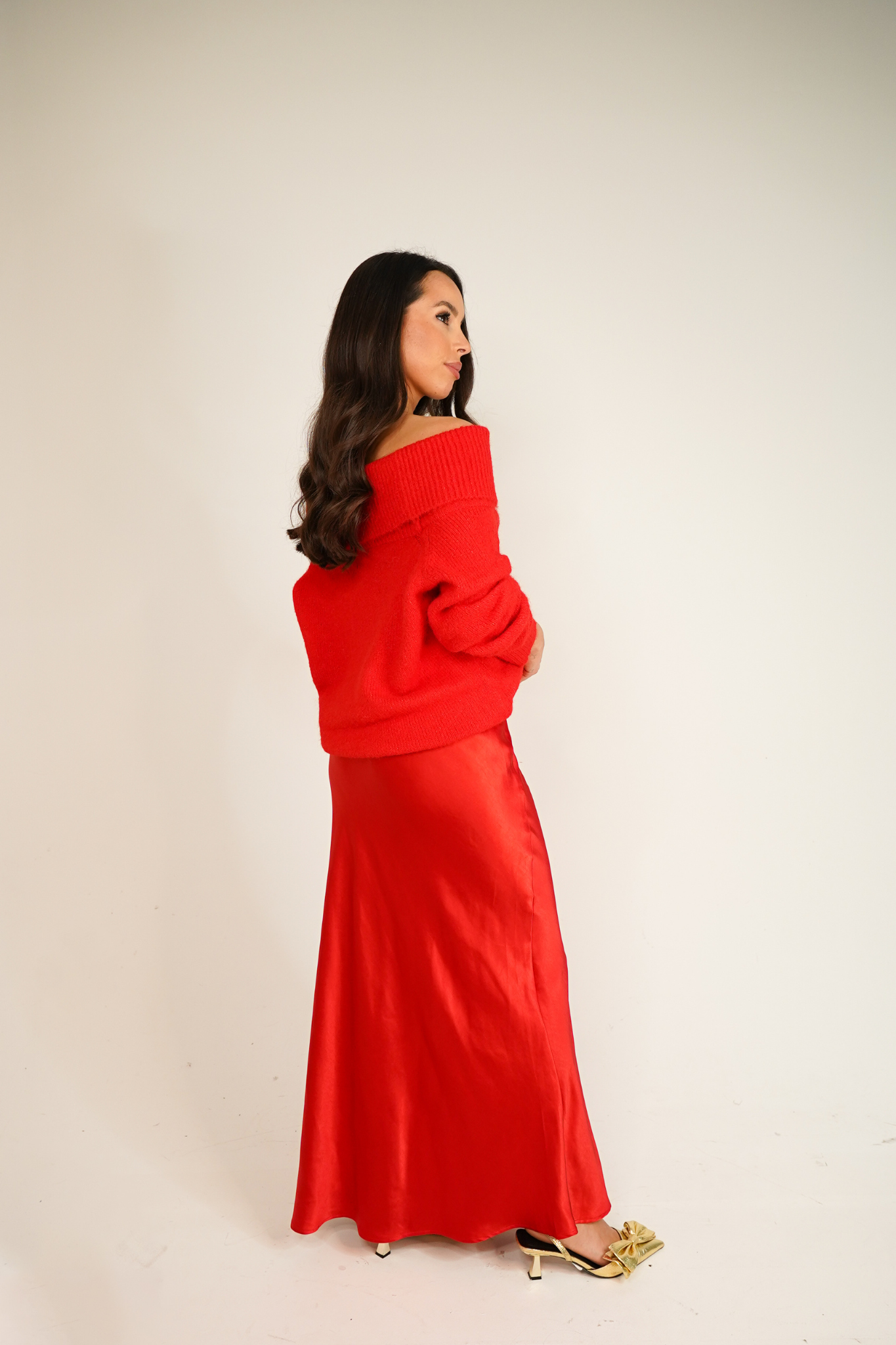 Love Laura Slip Skirt In Cherry Red