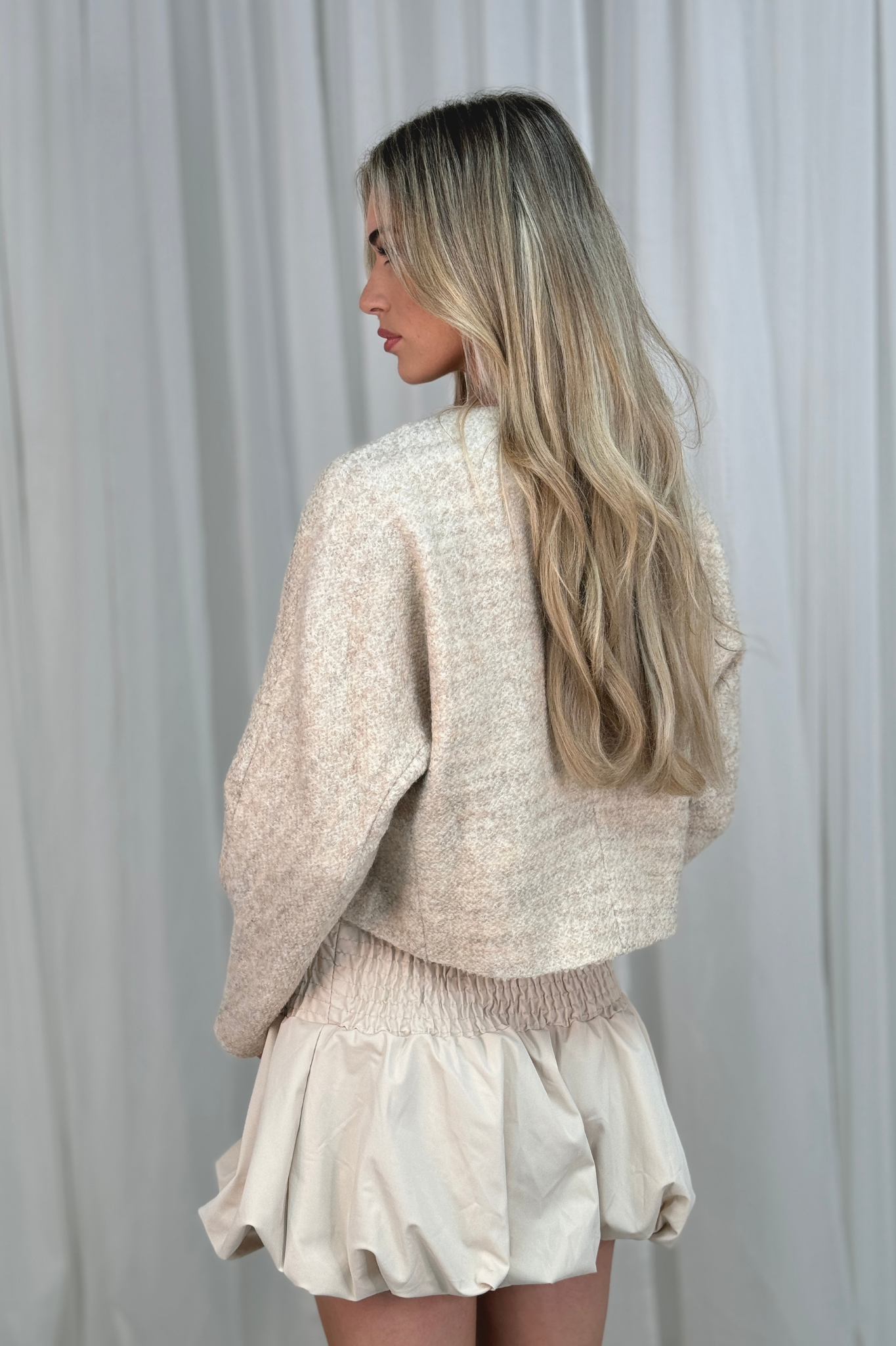 Indie Puffball Skirt In Beige