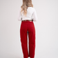 Love Laura Carrot Barrell Jeans In Deep Red