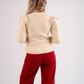 Love Laura Pearl Cardigan In Beige