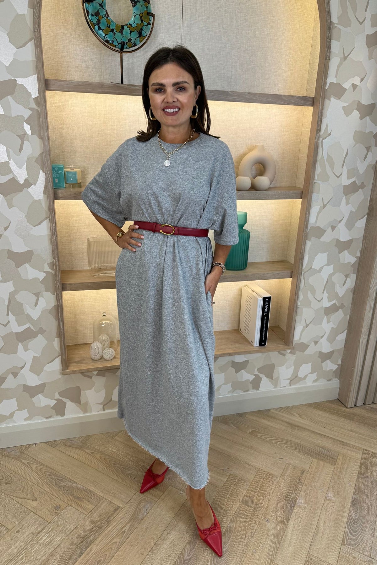 Jane T-Shirt Dress In Grey