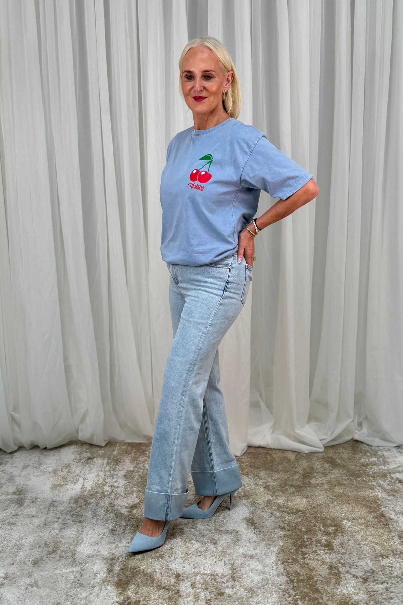 Love Laura Turn Up Jeans In Light Wash