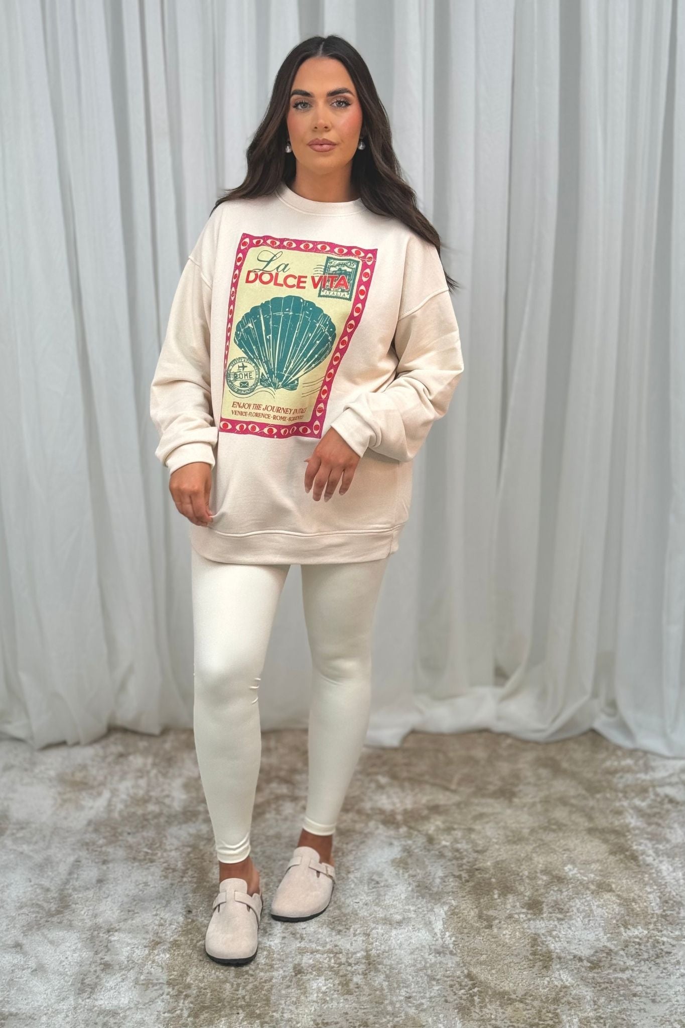 Melanie La Dolce Vita Sweatshirt In Neutral