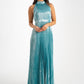 Grace Pleated Dress In Turquoise