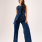 Love Laura Denim Waistcoat In Dark Wash