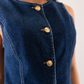 Love Laura Denim Waistcoat In Dark Wash