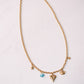 Olive Blue Stone Charm Necklace In Gold