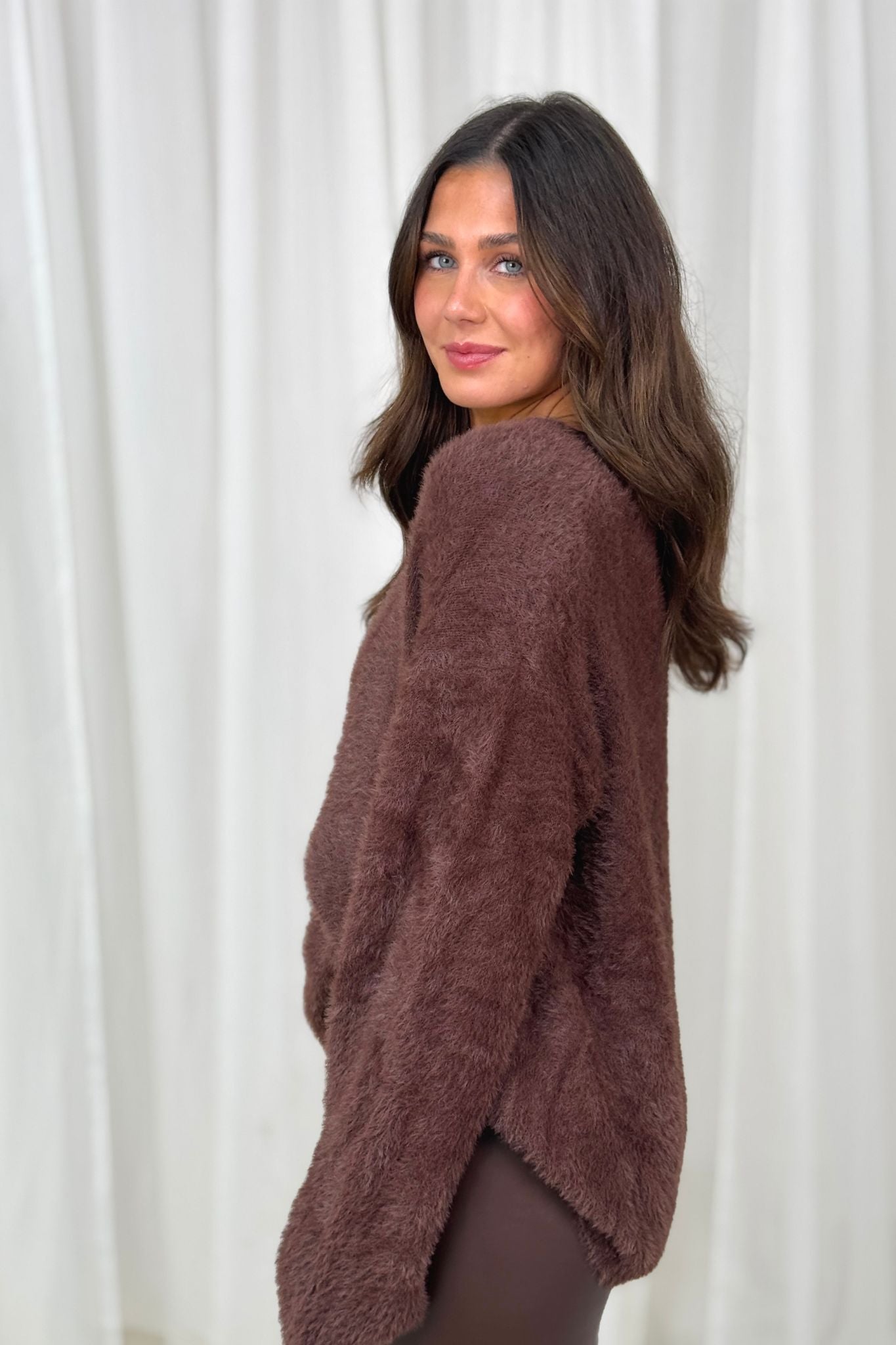 Caitlyn Textured Jumper In Chocolate