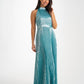 Grace Pleated Dress In Turquoise