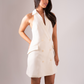Kiera Halter Blazer Dress In Cream