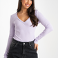 Kate V-Neck Top In Lilac