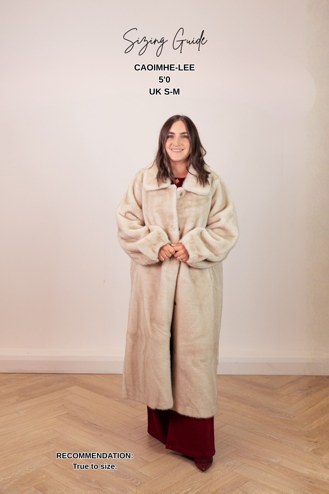 Love Laura Longline Faux Fur Coat In Beige