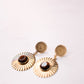 Olive Circle Pendant Earrings In Brown