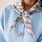 Ally Check Neck Scarf In Beige Mix