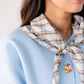 Ally Check Neck Scarf In Beige Mix