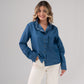 Ally Frill Collar Shirt In Denim