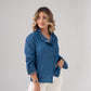 Ally Frill Collar Shirt In Denim