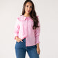 Ally Frill Collar Shirt In Pink