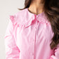 Ally Frill Collar Shirt In Pink