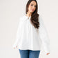Ally Frill Collar Shirt In Cream