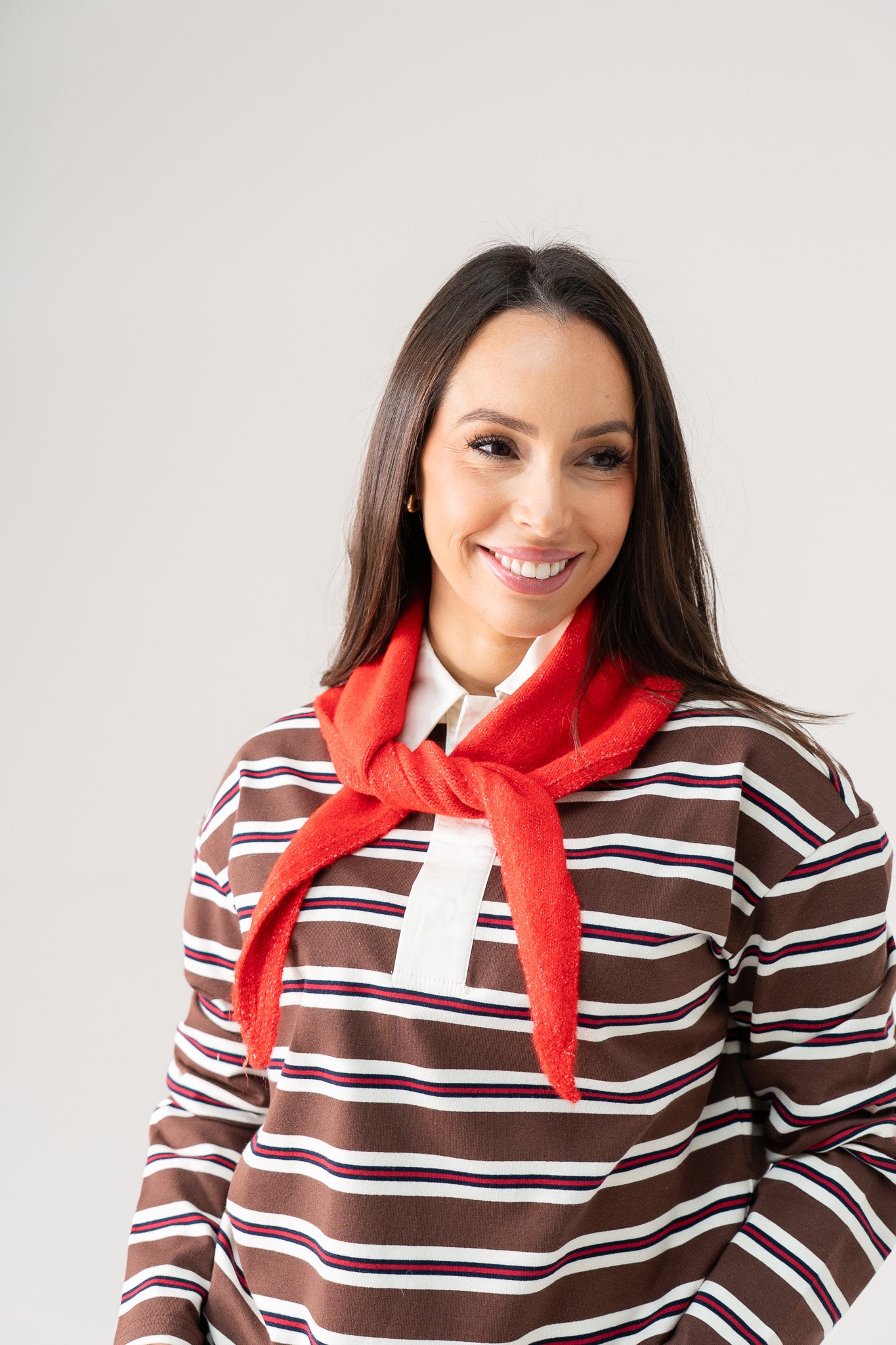 Ally Knit Neck Scarf In Red