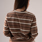 Ally Long Sleeve Stripe Top In Brown