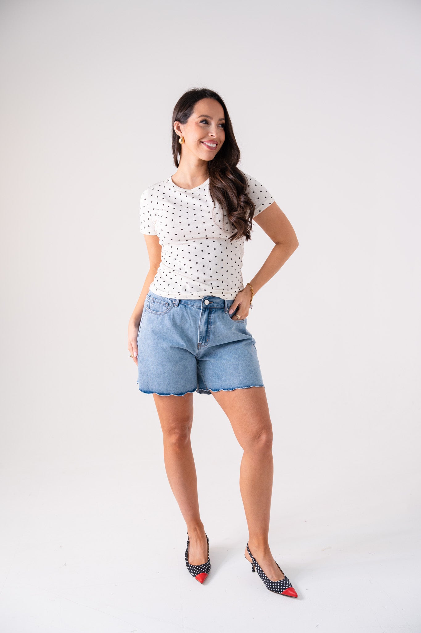 Ally Polka Dot T-Shirt In Neutral