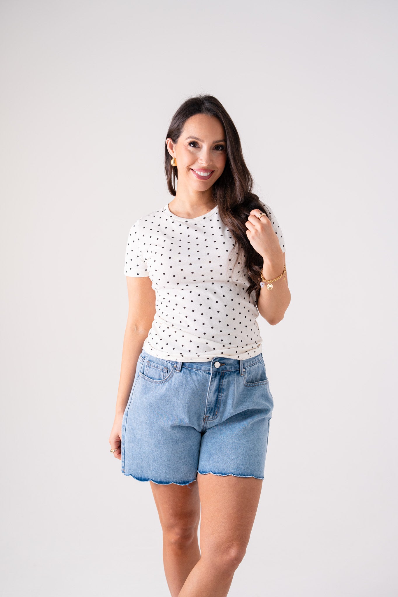 Ally Polka Dot T-Shirt In Neutral