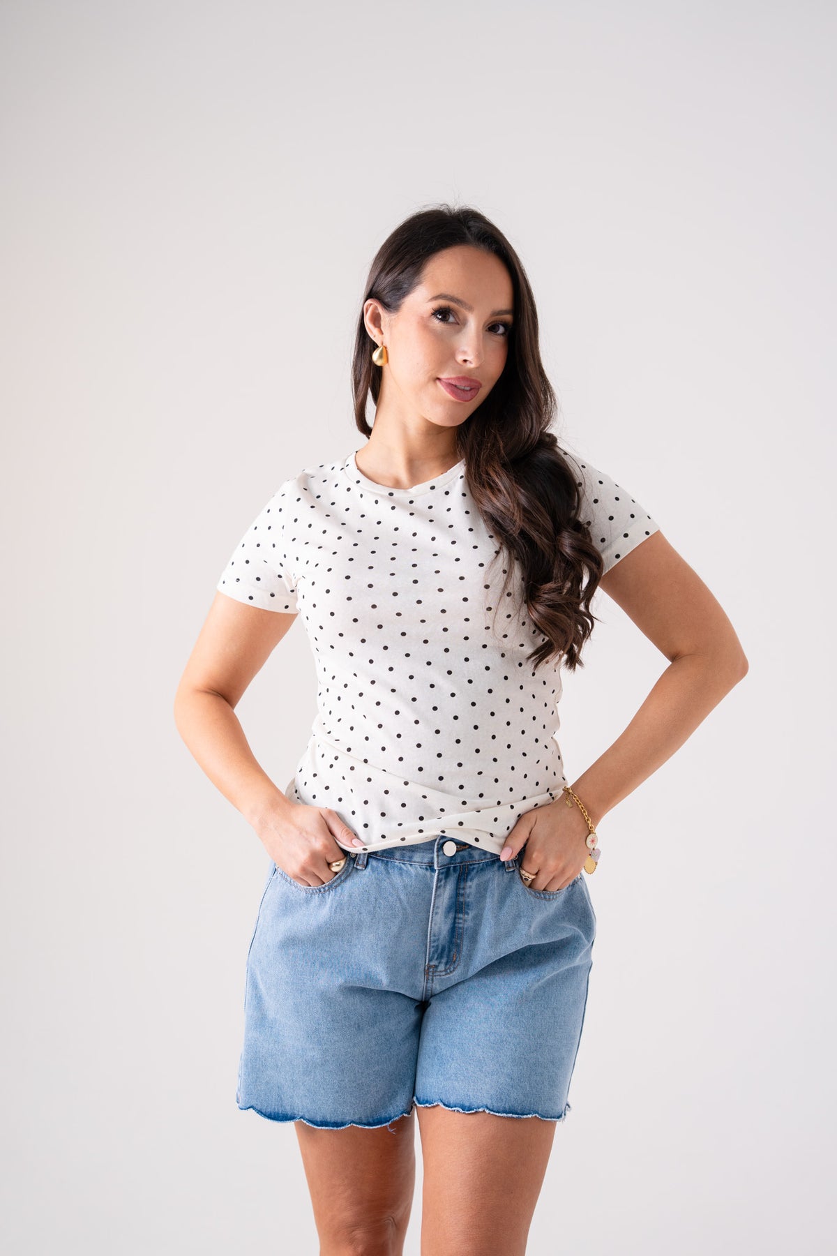 Ally Polka Dot T-Shirt In Neutral